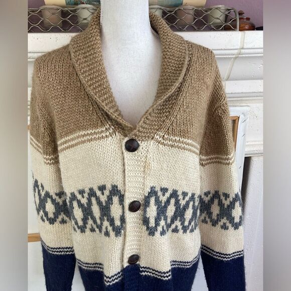 Filippo Novelli Italy chunky oversized alpaca blend cardigan funky grandpa - Picture 3 of 9